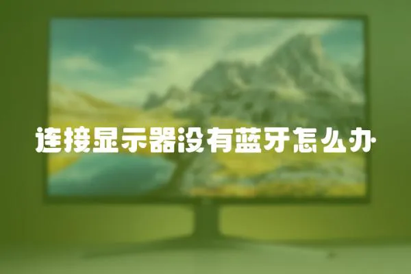 連接顯示器沒有藍(lán)牙怎么辦