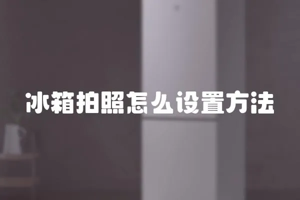 冰箱拍照怎么設置方法