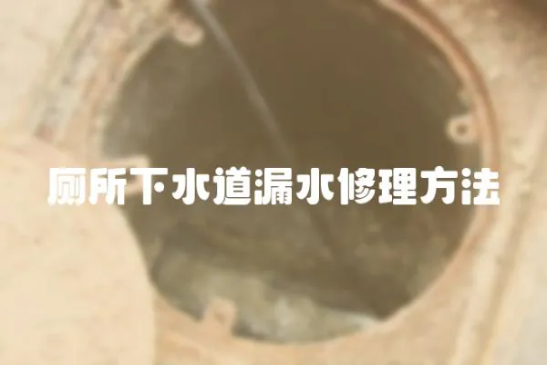 廁所下水道漏水修理方法