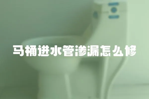 馬桶進水管滲漏怎么修