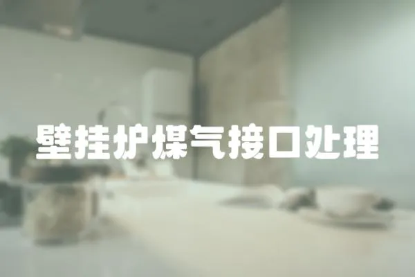 壁掛爐煤氣接口處理