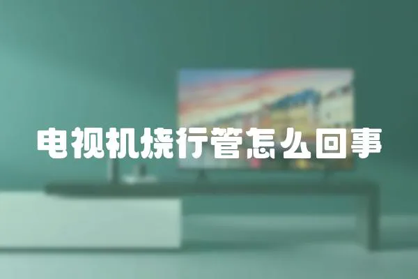 電視機燒行管怎么回事