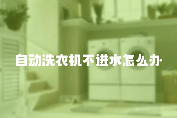 自動洗衣機不進水怎么辦