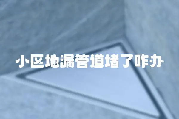 小區地漏管道堵了咋辦