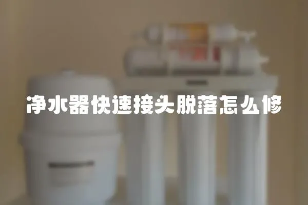 凈水器快速接頭脫落怎么修