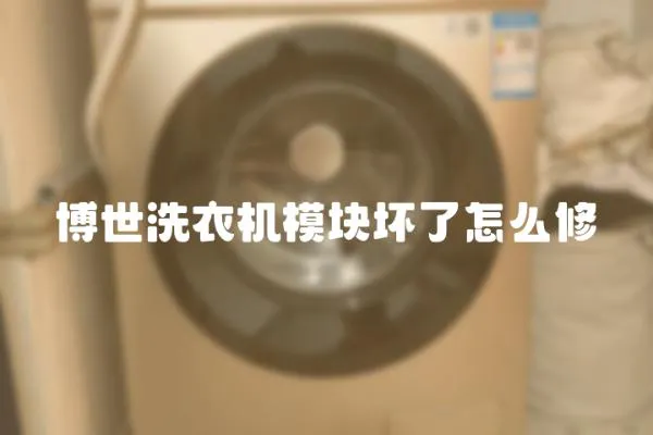 博世洗衣機模塊壞了怎么修