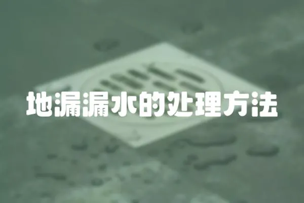 地漏漏水的處理方法