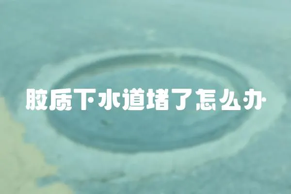 膠質下水道堵了怎么辦