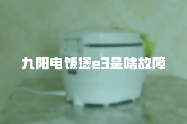 九陽電飯煲e3是啥故障