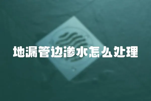 地漏管邊滲水怎么處理