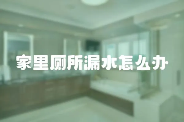 家里廁所漏水怎么辦