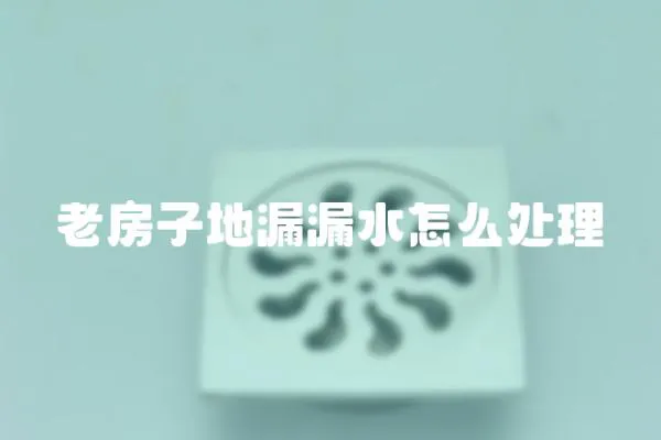 老房子地漏漏水怎么處理