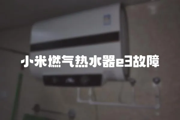 小米燃?xì)鉄崴鱡3故障