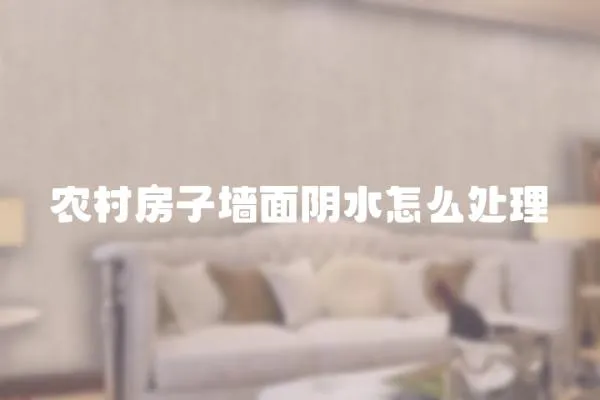 農(nóng)村房子墻面陰水怎么處理