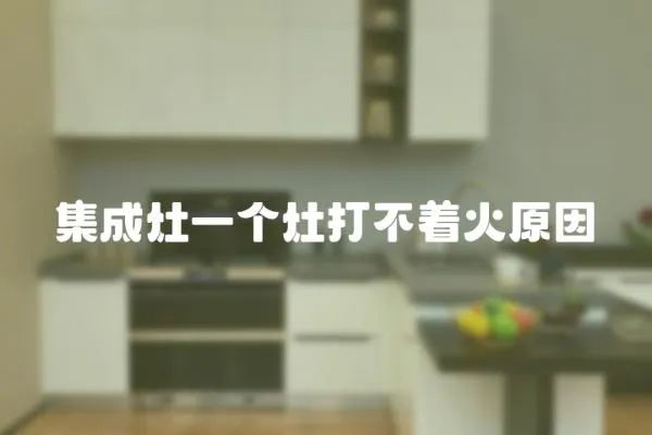 集成灶一個灶打不著火原因