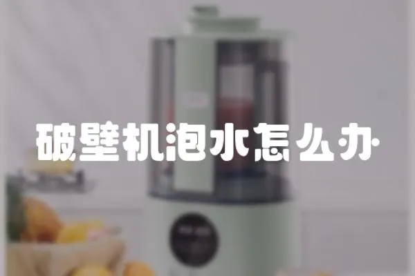 破壁機泡水怎么辦