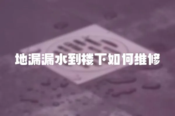 地漏漏水到樓下如何維修