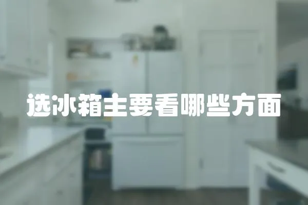 选冰箱主要看哪些方面