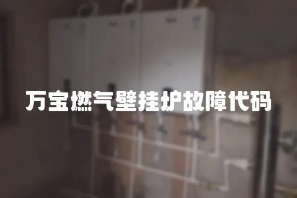 萬寶燃氣壁掛爐故障代碼