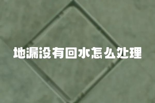 地漏沒有回水怎么處理