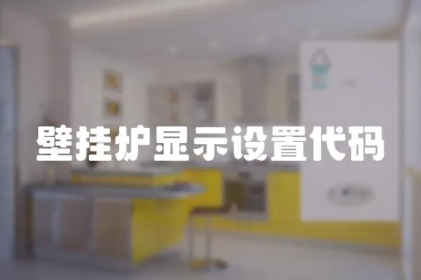 壁掛爐顯示設置代碼