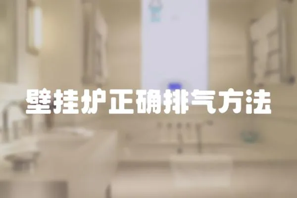 壁掛爐正確排氣方法