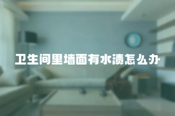 衛生間里墻面有水漬怎么辦