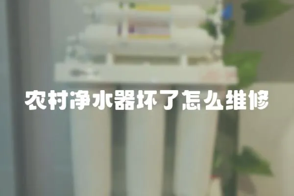 農(nóng)村凈水器壞了怎么維修