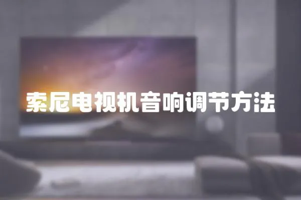 索尼電視機音響調(diào)節(jié)方法