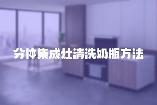 分體集成灶清洗奶瓶方法