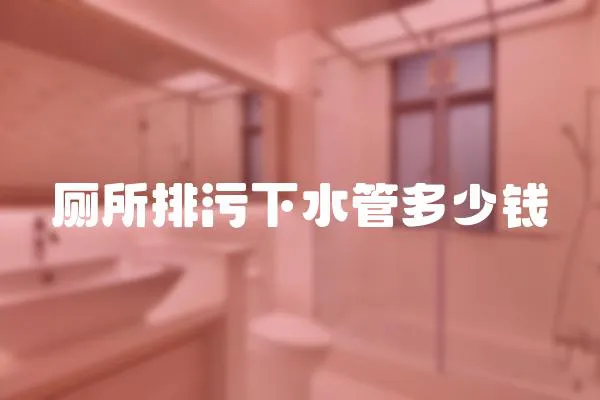 廁所排污下水管多少錢