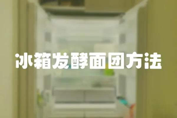 冰箱發酵面團方法