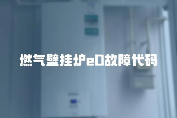 燃氣壁掛爐eD故障代碼