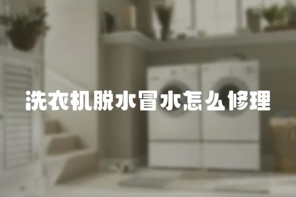 洗衣機脫水冒水怎么修理