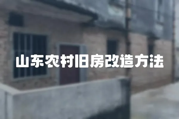 山東農村舊房改造方法