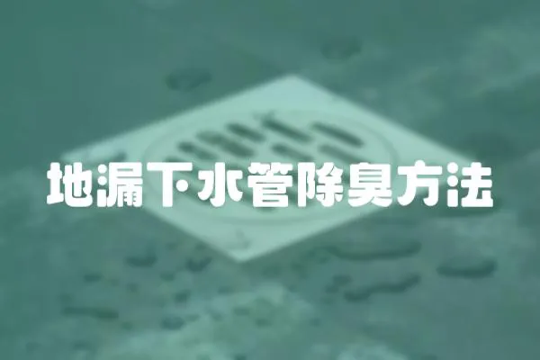 地漏下水管除臭方法