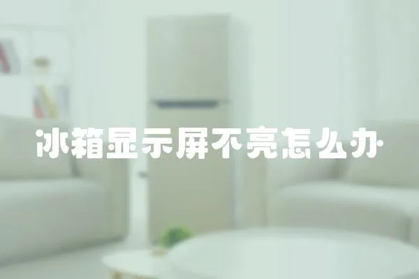 冰箱顯示屏不亮怎么辦