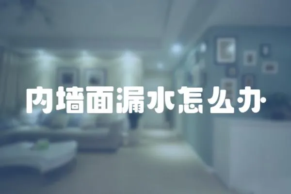 內(nèi)墻面漏水怎么辦