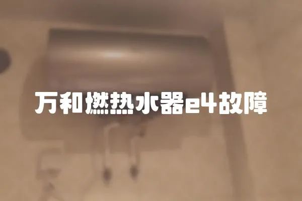 萬和燃熱水器e4故障