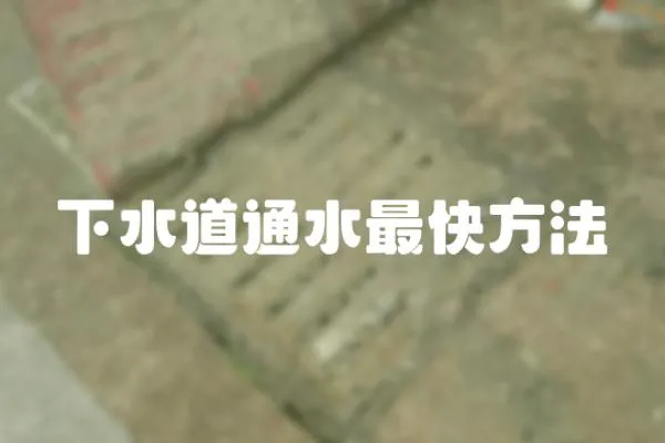 下水道通水最快方法