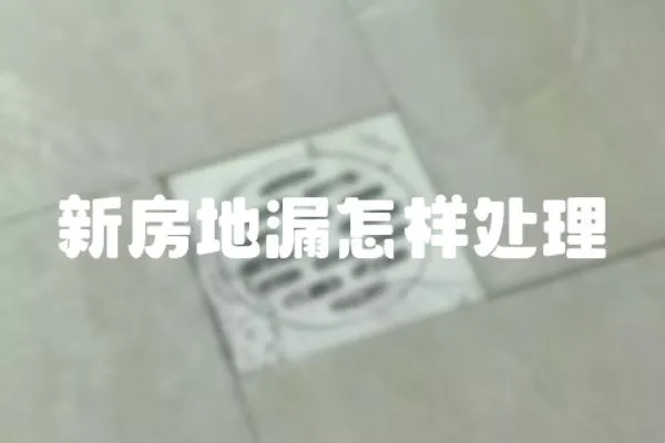 新房地漏怎樣處理