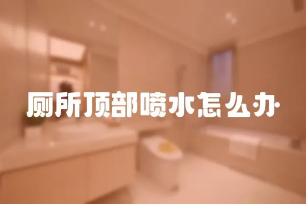 廁所頂部噴水怎么辦