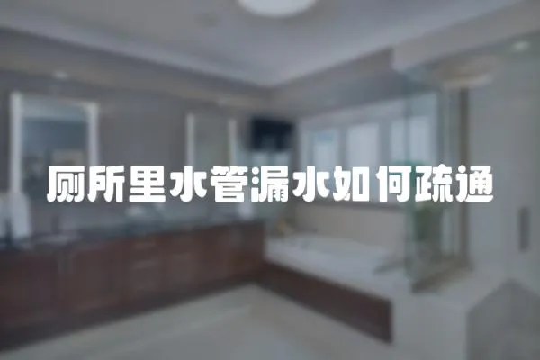 廁所里水管漏水如何疏通