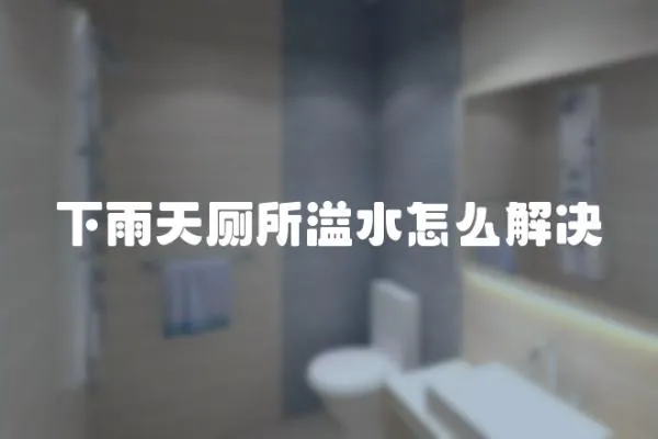 下雨天廁所溢水怎么解決