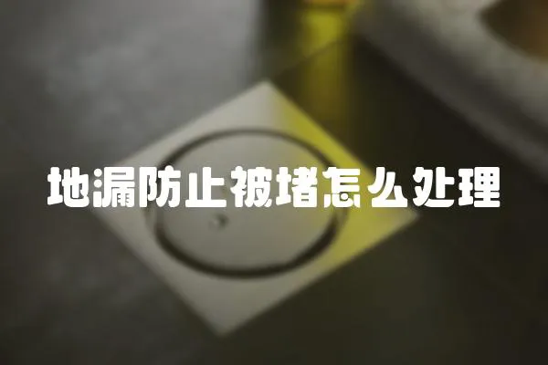 地漏防止被堵怎么處理