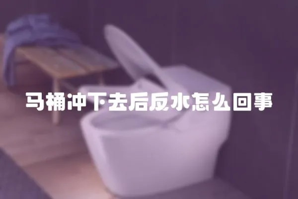 馬桶沖下去后反水怎么回事