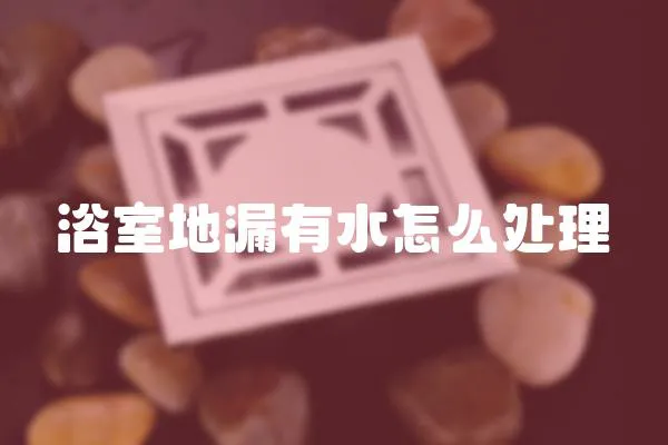 浴室地漏有水怎么處理