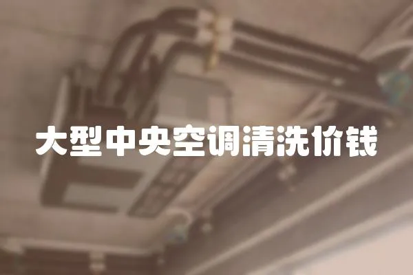 大型中央空調清洗價錢