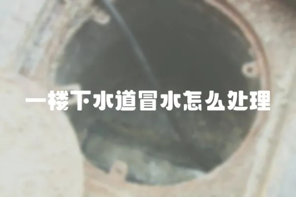 一樓下水道冒水怎么處理