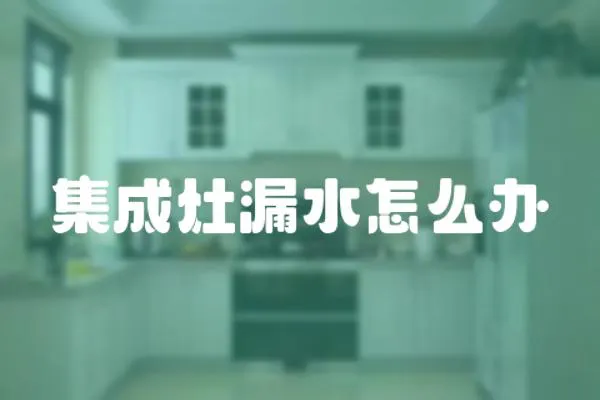 集成灶漏水怎么辦